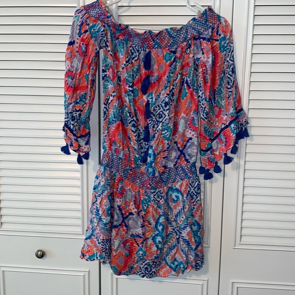 Lilly Pulitzer off the shoulder bathing suit over up dress